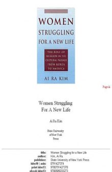 Women Struggling  For A New Life, The Role of Religion in the Cultural Passage from Korea to America