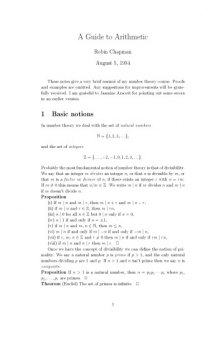 A Guide to Arithmetic [Lecture notes]