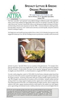 Specialty lettuce and greens : organic production