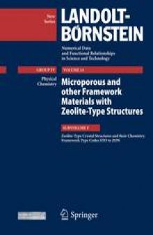 Zeolite-Type Crystal Structures and their Chemistry. Framework Type Codes STO to ZON