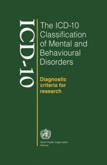 The Icd-10 Classification of Mental and Behavioral Diseases