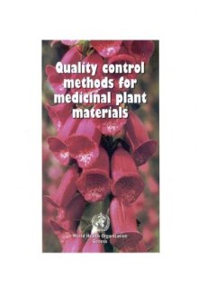 Quality Control Methods for Medicinal Plant Materials