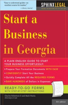 Start a Business in Georgia, 5E (How to Start a Business in Georgia)