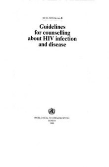 Guidelines for Counselling About HIV Infection and Disease