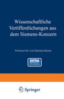 Wissenschaftliche Veröffentlichungen aus dem Siemens-Konzern: Erster Band 1920–1922