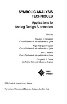 Symbolic analysis techniques : applications to analog design automation