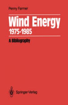 Wind Energy 1975–1985: A Bibliography
