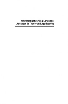 Universal Networking Language: Advances in Theory and Applications