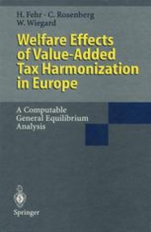 Welfare Effects of Value-Added Tax Harmonization in Europe: A Computable General Equilibrium Analysis