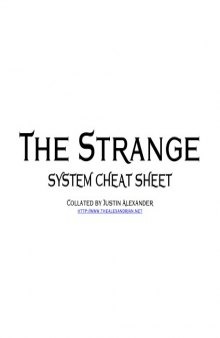 The Strange: System Cheat Sheet