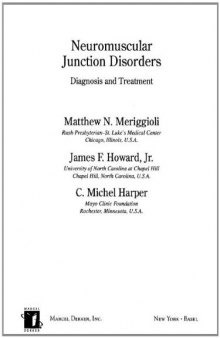 Neuromuscular Junction Disorders: Diagnosis and Treatment (Neurological Disease and Therapy)