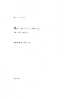 Практикум по методам оптимизации. Компьютерный курс: Учебное пособие для вузов