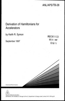 Derivation of Hamiltonians for accelerators