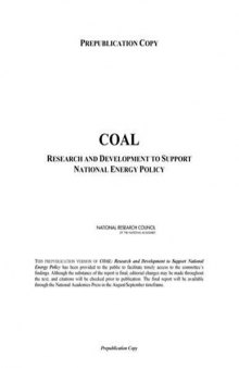 Coal: Research and Development to Support National Energy Policy