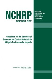 Guidelines for the selection of snow and ice control materials to mitigate environmental impacts