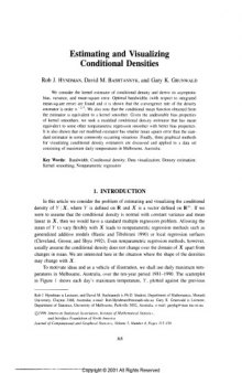 Journal of Computational and Graphical Statistics. Vol. 5. Pp. 315-336 [Article] Estimating and visualizing conditional densities