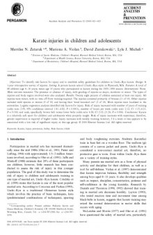 [Article] Karate injuries in children and adolescents