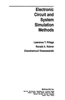 Electronic Circuit and System Simulation Methods