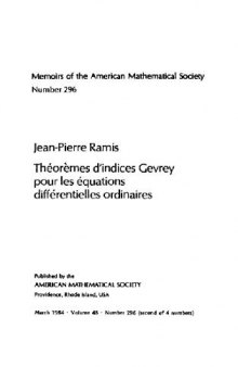 Theoremes d'indices Gevrey pour les equations differentielles ordinaires