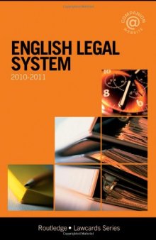 English Legal System Lawcards 2010-2011  