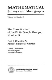 The Classification  of the Finite Simple Groups 3. Part I, Chapter A: Almost Simple K-Groups