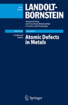 Atomic Defects in Metals