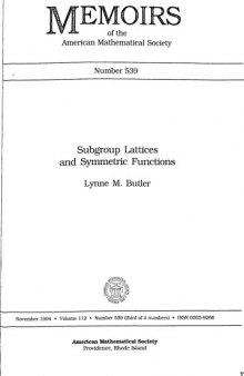 Subgroup Lattices and Symmetric Functions [low-quality scan]