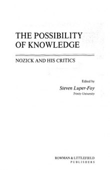 The Possibility of Knowledge: Nozick and his Critics