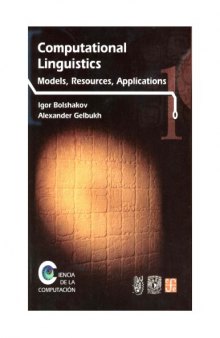 Computational linguistics Models, Resources, Applications