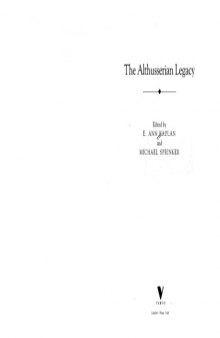 The Althusserian Legacy  