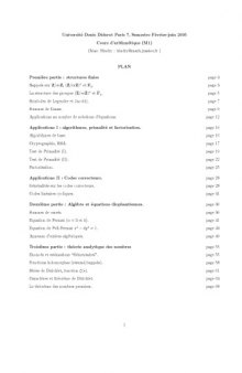 Cours d’arithmétique (M1) [Lecture notes]