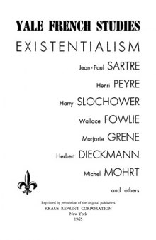 Yale French Studies, No. 1, Existentialism (1948)