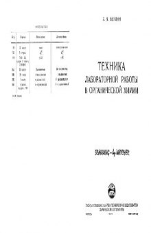 Техника лабораторной работы в органической химии