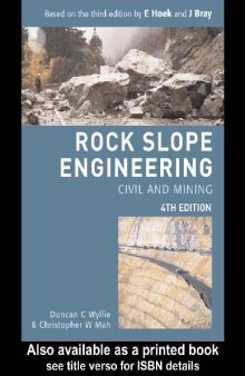 Rock slope engineering: civil and mining