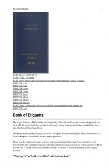 Book of Etiquette