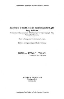 Assessment of Fuel Economy Technologies for Light-Duty Vehicles  