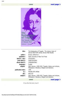 The Redemption of Tragedy: The Literary Vision of Simone Weil