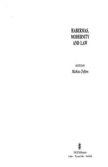 Habermas, Modernity and Law (Philosophy and Social Criticism series)