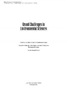 Grand Challenges in Environmental Sciences
