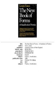 The new book of forms: a handbook of poetics