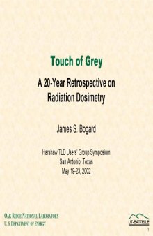 A Touch of Grey - 20-year Restrospective on Radiation Dosimetry [pres. slides]