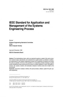 IEEE Trial Use Standard for Application and Management of the Systems Engineering Process (IEEE Std 1220 1994)