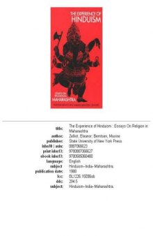 The Experience of Hinduism: essays on religion in Maharashtra