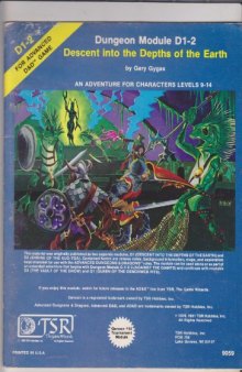 Descent into the Depths of the Earth (Advanced Dungeons & Dragons Module D1-2)