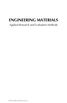 Engineering Materials : Applied Research and Evaluation Methods