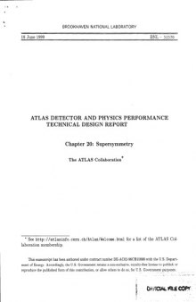 ATLAS Detector, Physics Performance Tech Rpt - CH 20 [Supersymmetry]