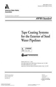 Tape Coating Systems  for the Exterior of Steel  Water Pipelines