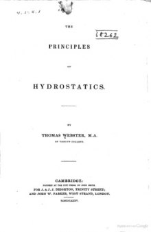 The principles of hydrostatics