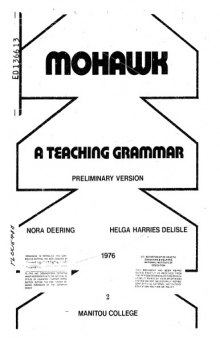 Mohawk : a teaching grammar, preliminary version