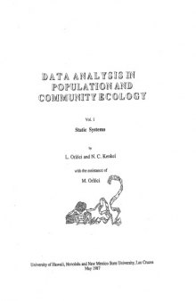 Data Analysis in Population and Community Ecology